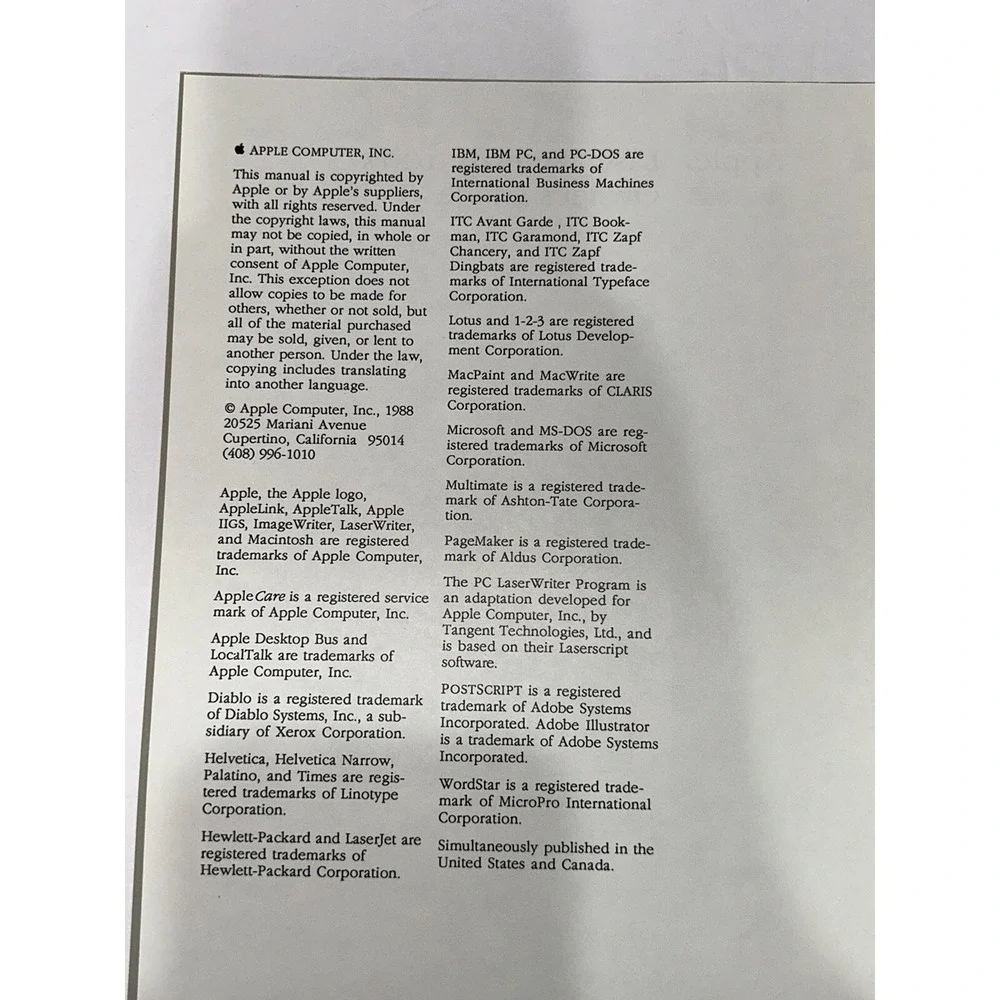 Macintosh‎ LaserWriter IINT/NTX Owner's Guide 1988 Apple Collector Vintage
